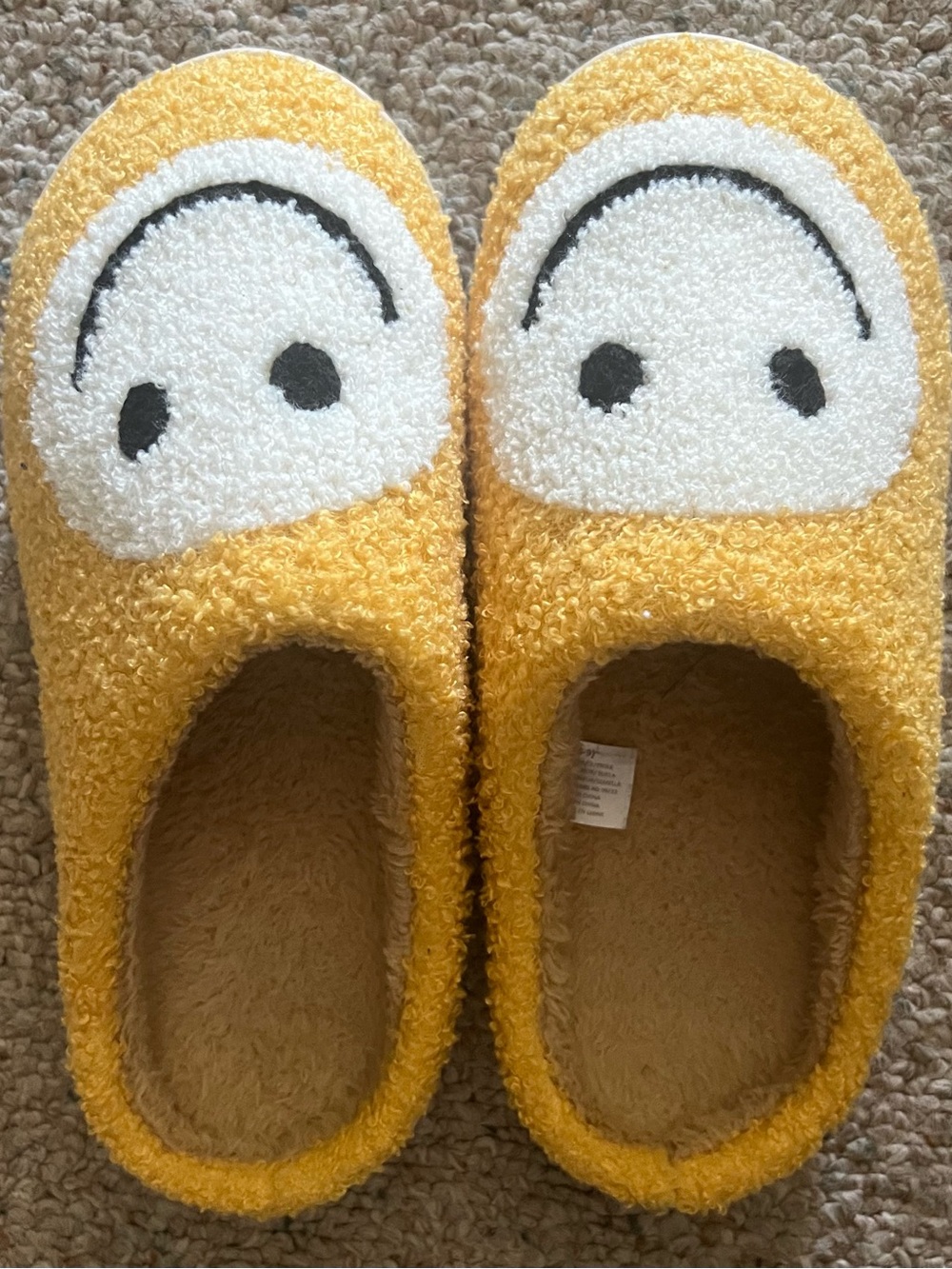 Yellow Slippers with Smiley Face